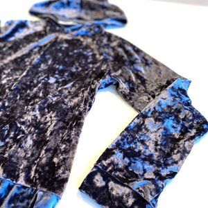 Final Price - Honey Punch Crushed Velvet Purple/Blue Hoodie SM